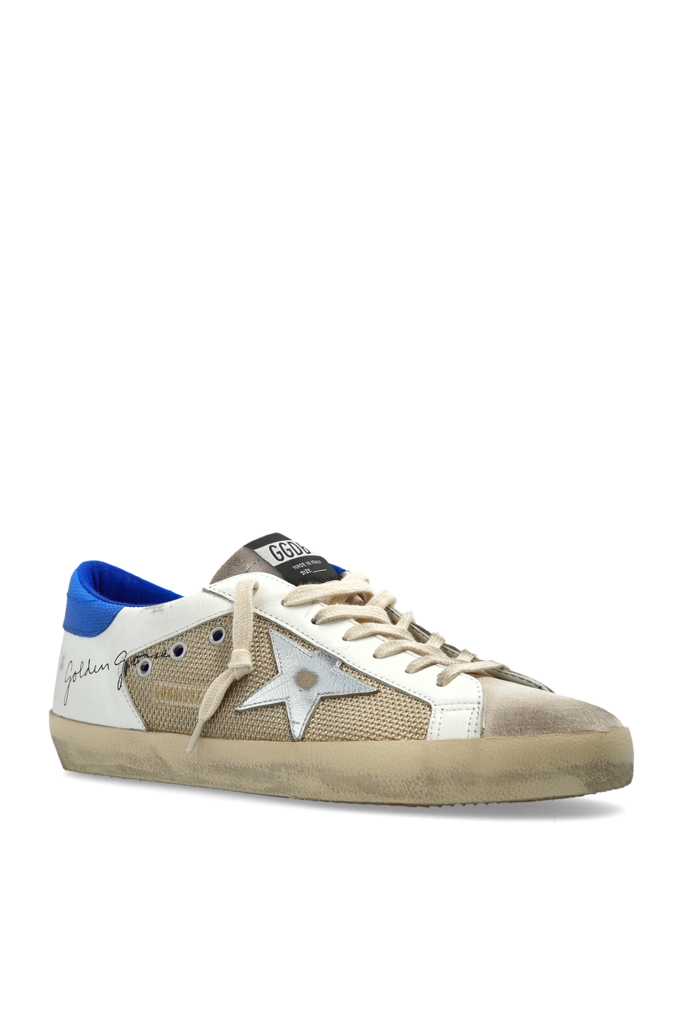 Golden ｜SNEAKERS (GMF00103 F006152 10356) Running Sole in gray suede with white star and white heel tab